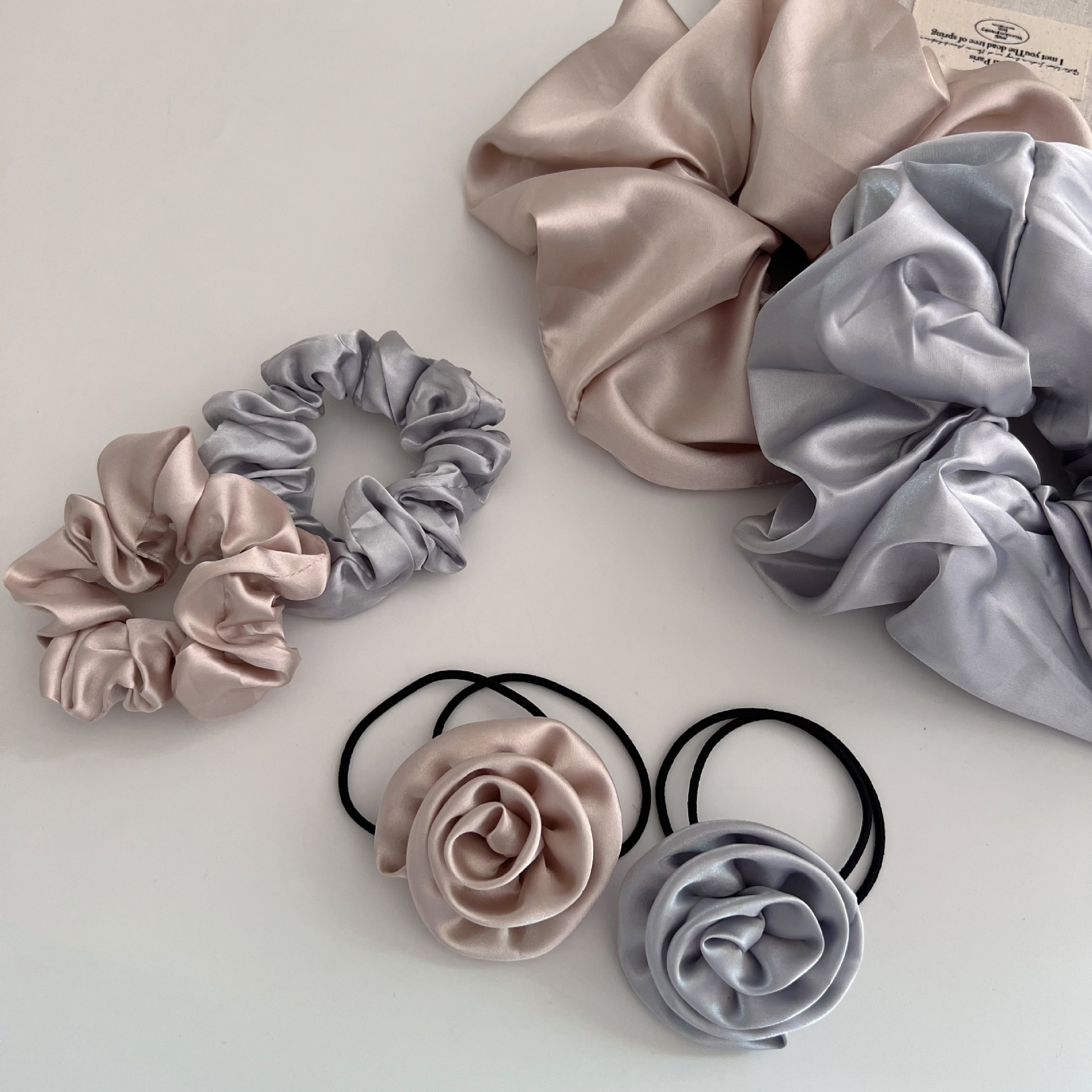 Women's Noble Satin 3D Flower Headband For Styling Champagne Rose