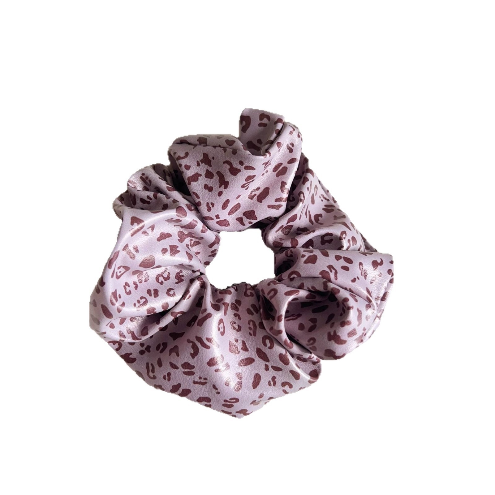 Women's Retro Leopard Print Leather Hair Tie Large Elastic INS Bun Headwear