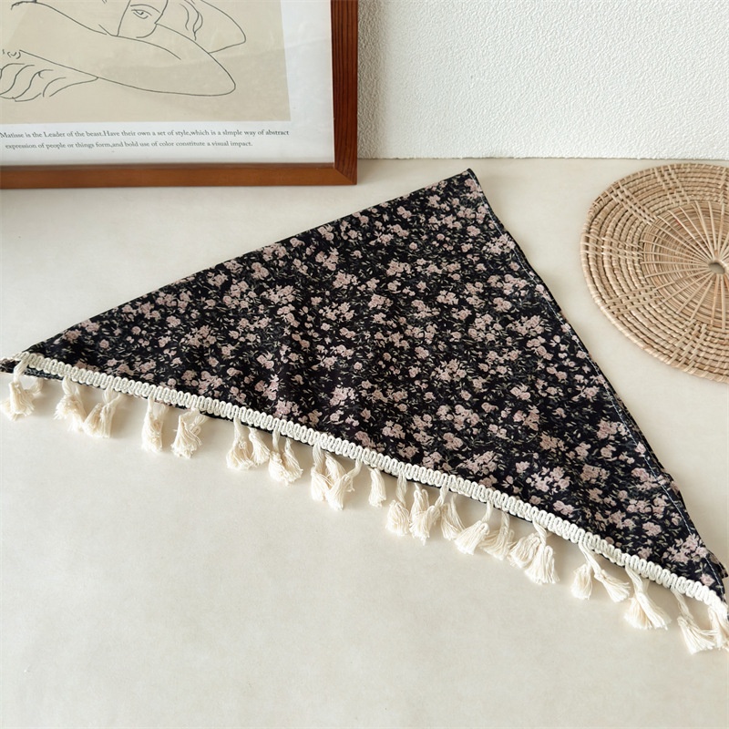 Women's Sweet Ditsy Floral Lace Scarf Hair Tie Cloth Accessory for Spring