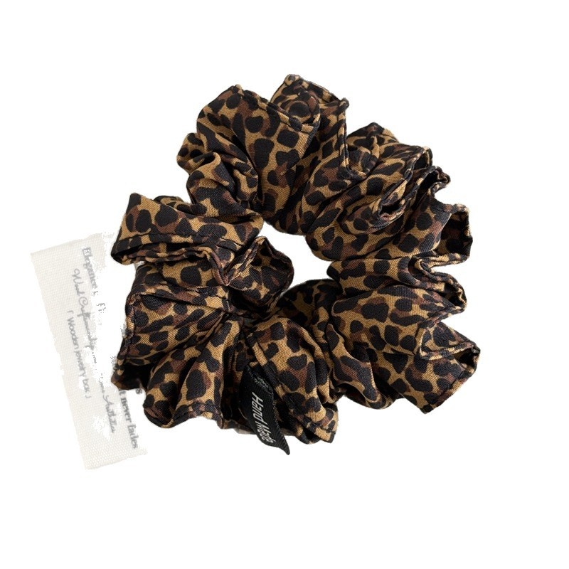 Women's Autumn Winter Fabric Scrunchie Hair Accessories Leopard Print