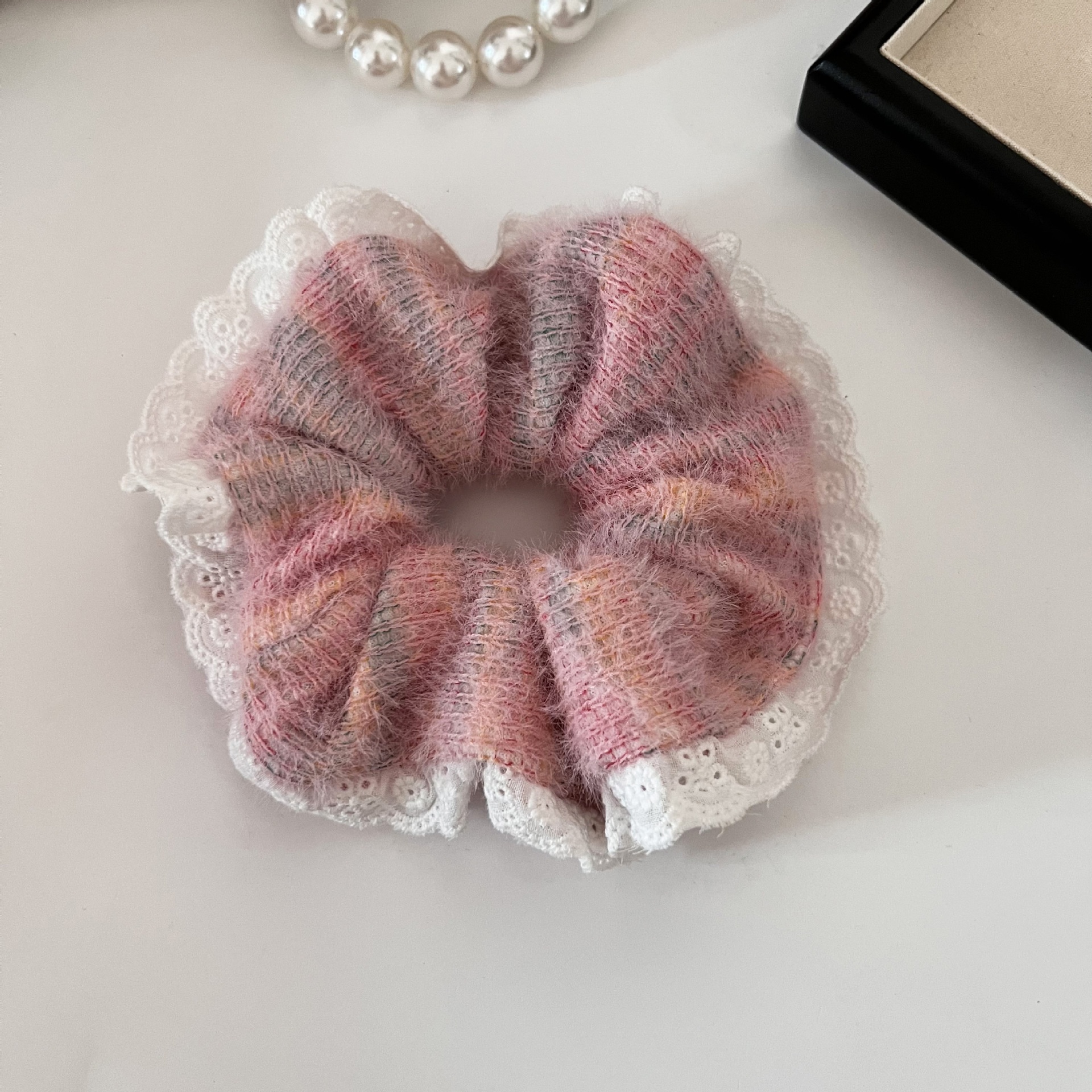 Large Fluffy Lace Edge Hairband Hair Bun Hairband Soft Elastic Hairband Hair Accessory