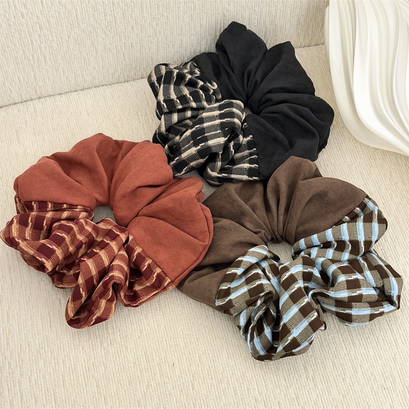 Women's Daily Elegant Fabric Double Strap Hairband Vintage Plaid