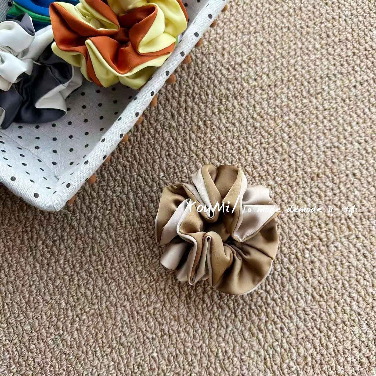 Women's French Style Spring Hair Tie Accessory Elegant Solid Satin