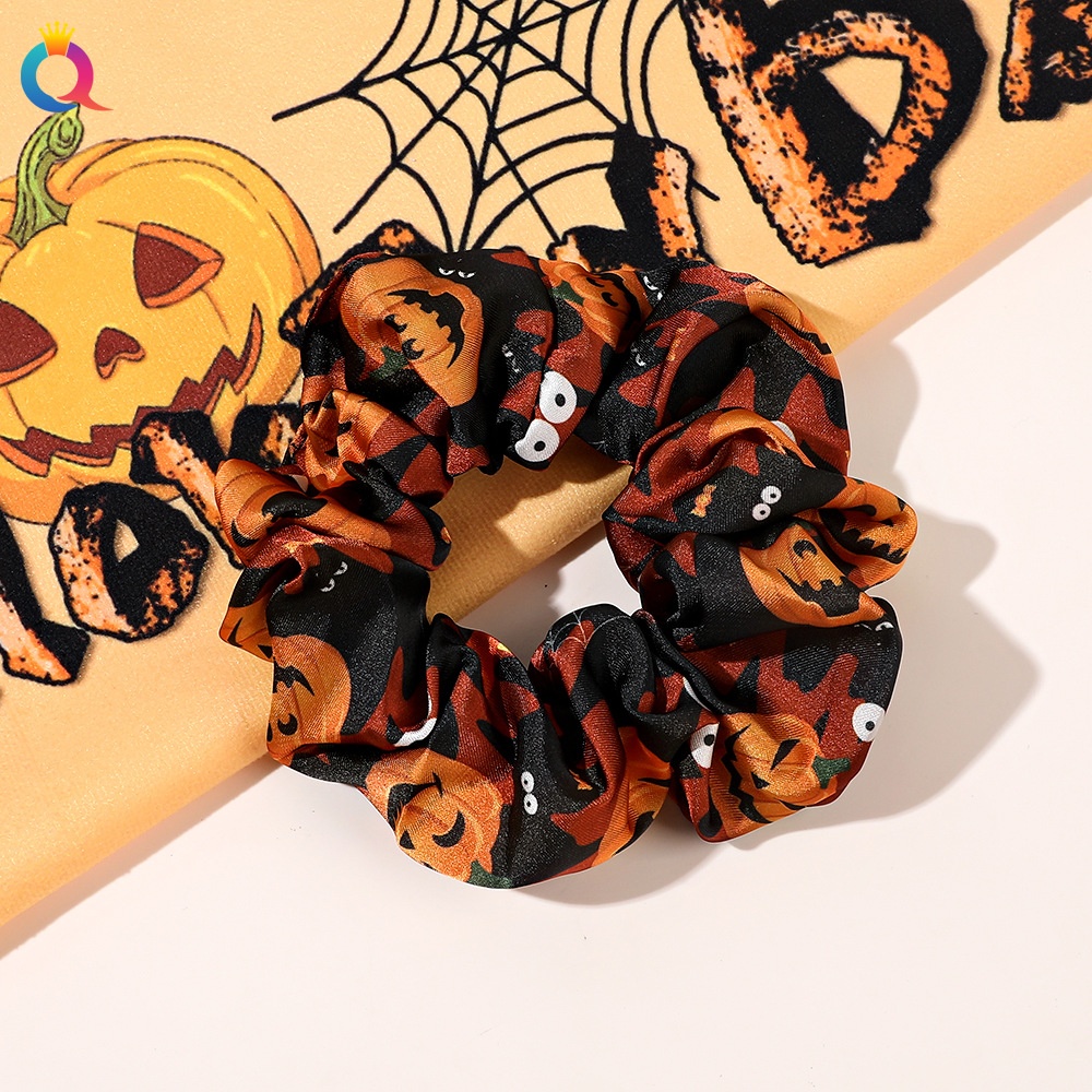 Women's Elastic Halloween Hair Tie Funny Pumpkin Skull Pattern
