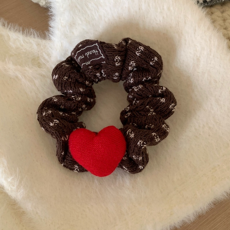 Women's Cozy Knit Hair Tie Everyday Accessory Red Heart Ditsy Floral