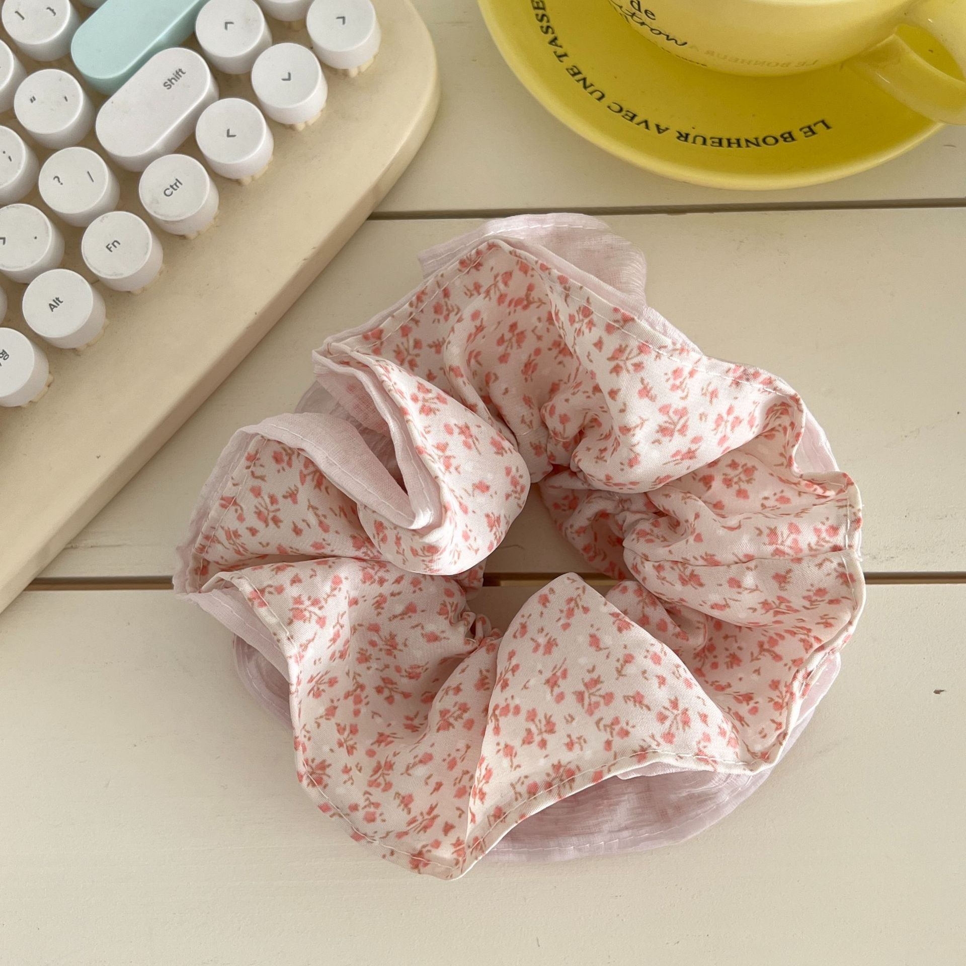 Women's Elegant Ditsy Floral Cloth Hair Clip and Band for Cute Daily Wear