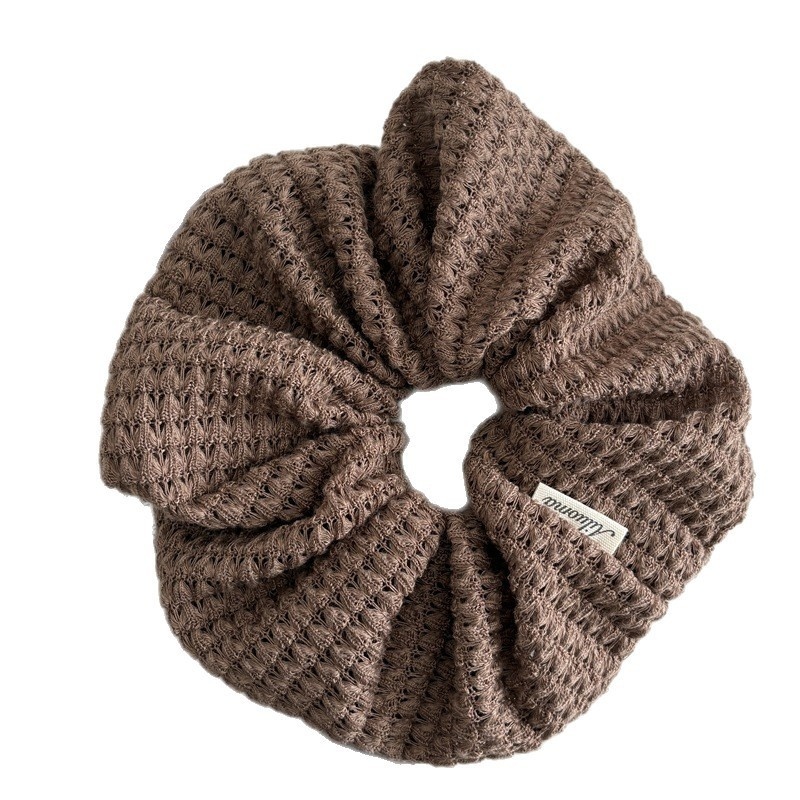 Women's Soft Warm Knitted Large Bow Elastic Hairband Solid Color
