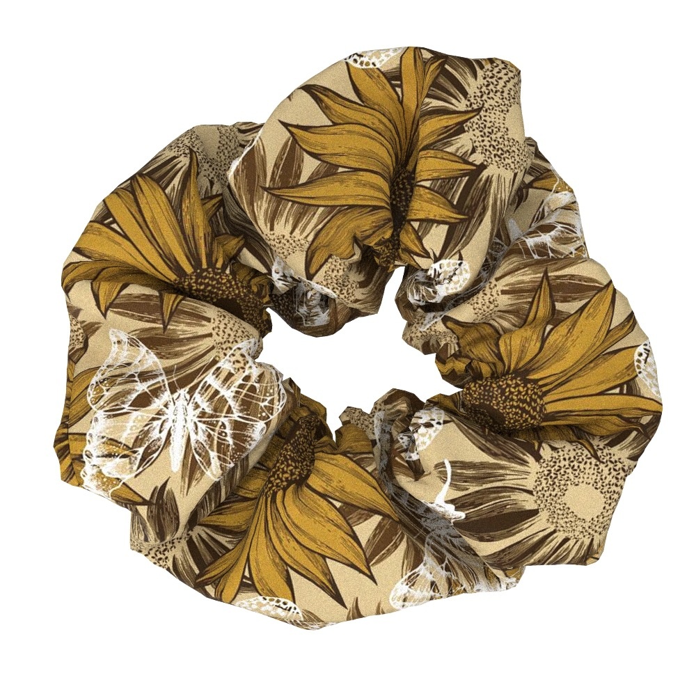 Women's Summer Cotton Elastic Hair Tie Giant Sunflower Pattern