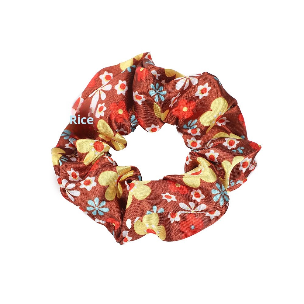 Women's Fabric Elastic Ponytail Holder Hairband Country Ditsy Floral