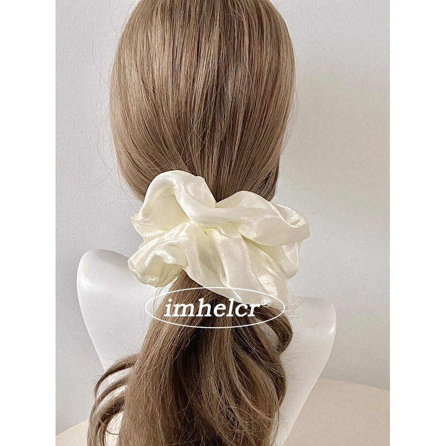 Women's Simple Spring Tulle Hair Tie Daily Scrunchie Solid Green