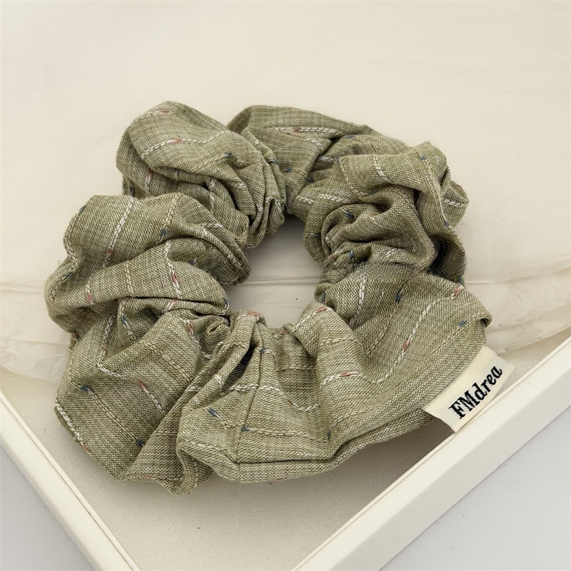 Women's Retro Cloth Hair Tie For Spring Styling Pink Green Plaid
