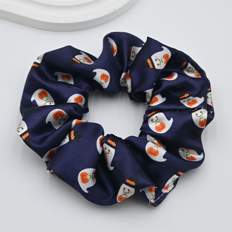 Women's Elastic Cloth Hair Scrunchie Cartoon Halloween Pumpkin Print