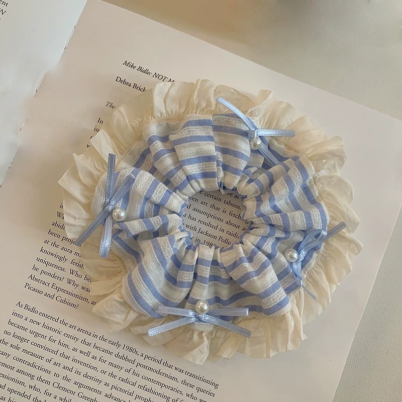 Women's Elegant Large Cloth Scrunchie Banquet Hair Tie Ditsy Floral