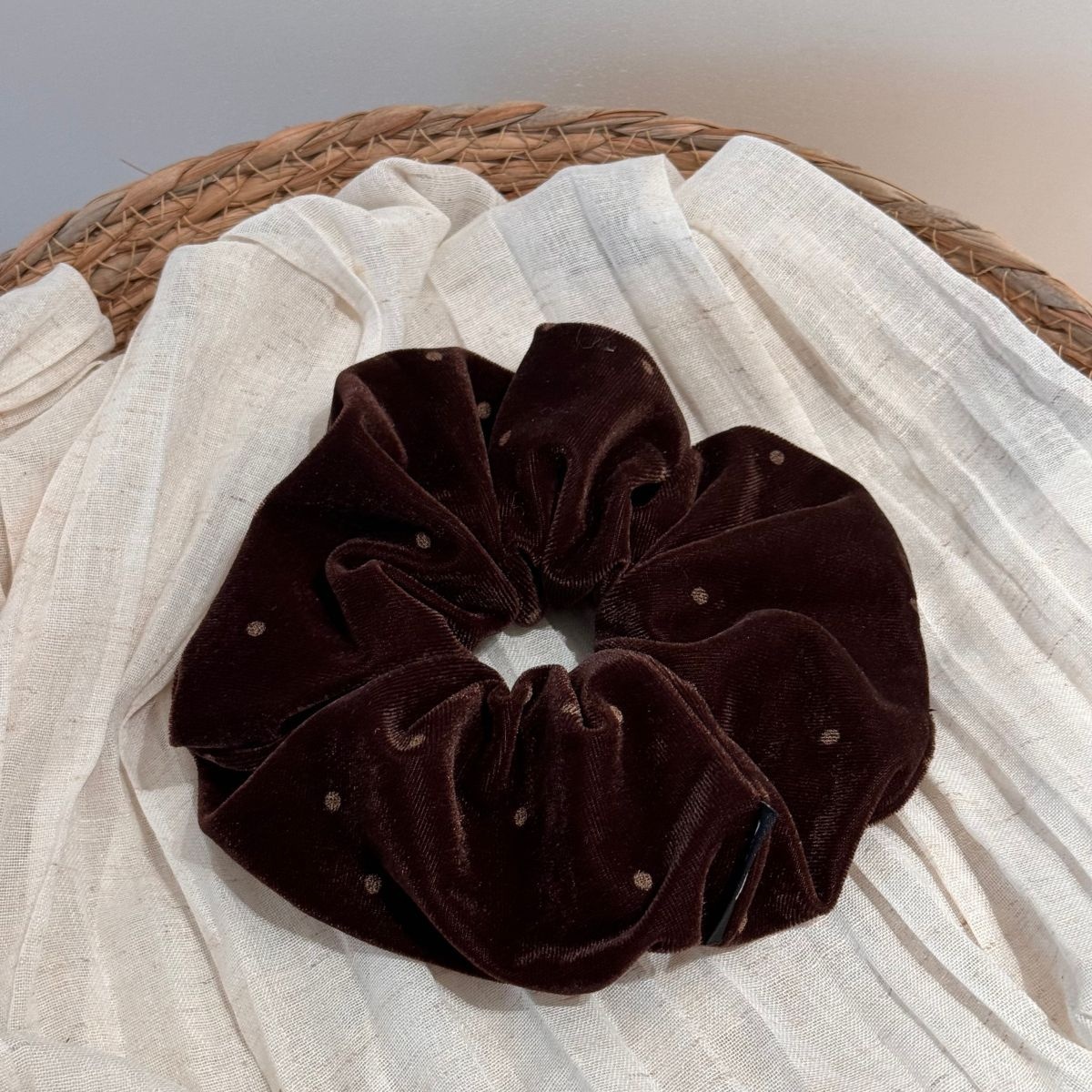 Women's Velvet Polka Dot Sponge Headband Autumn Winter Hair Accessories