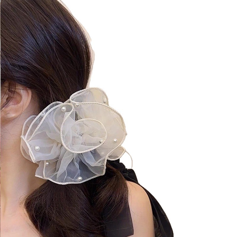 Women's Elegant Irregular Cloth Hair Tie For Weekend Solid Color