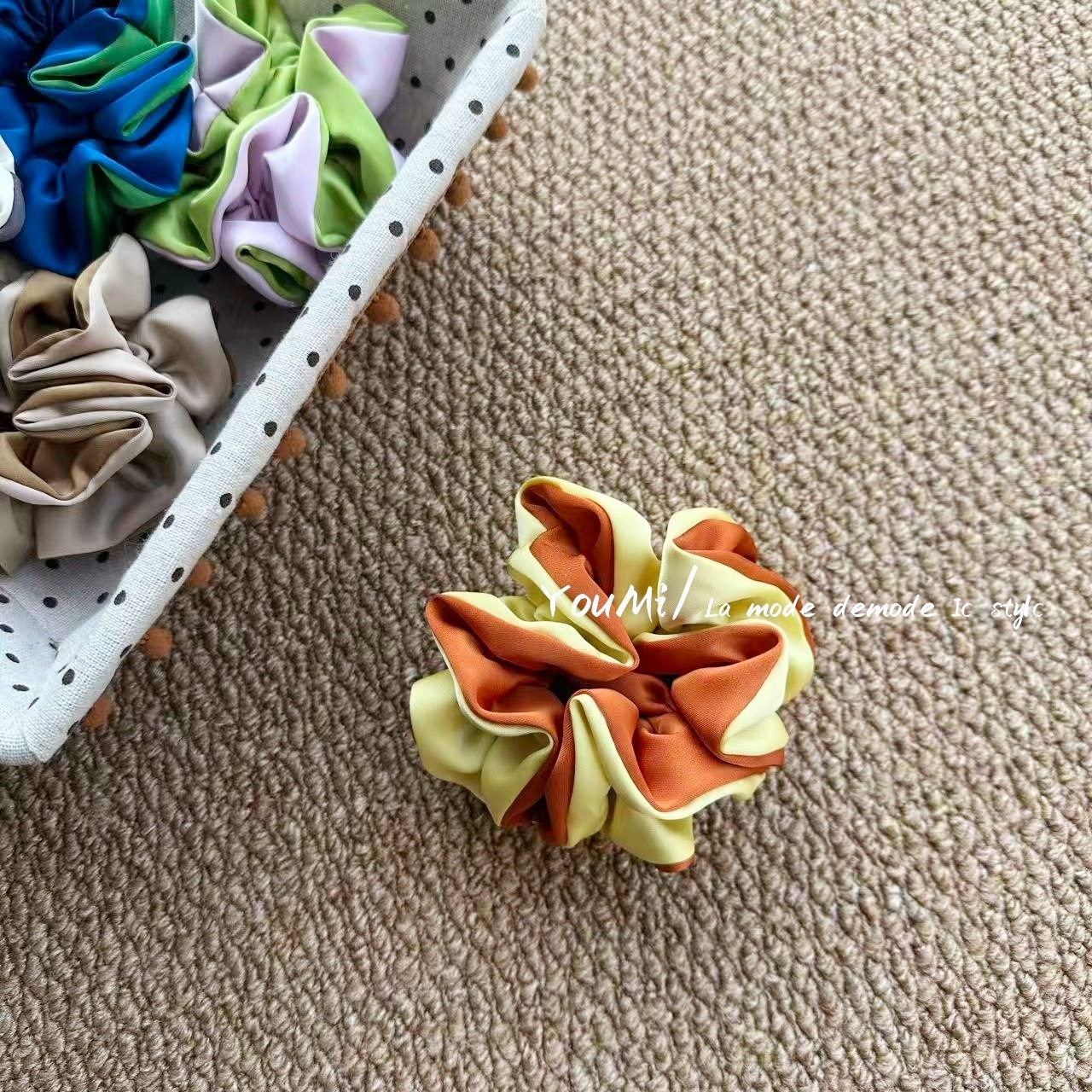 Women's French Style Spring Hair Tie Accessory Elegant Solid Satin