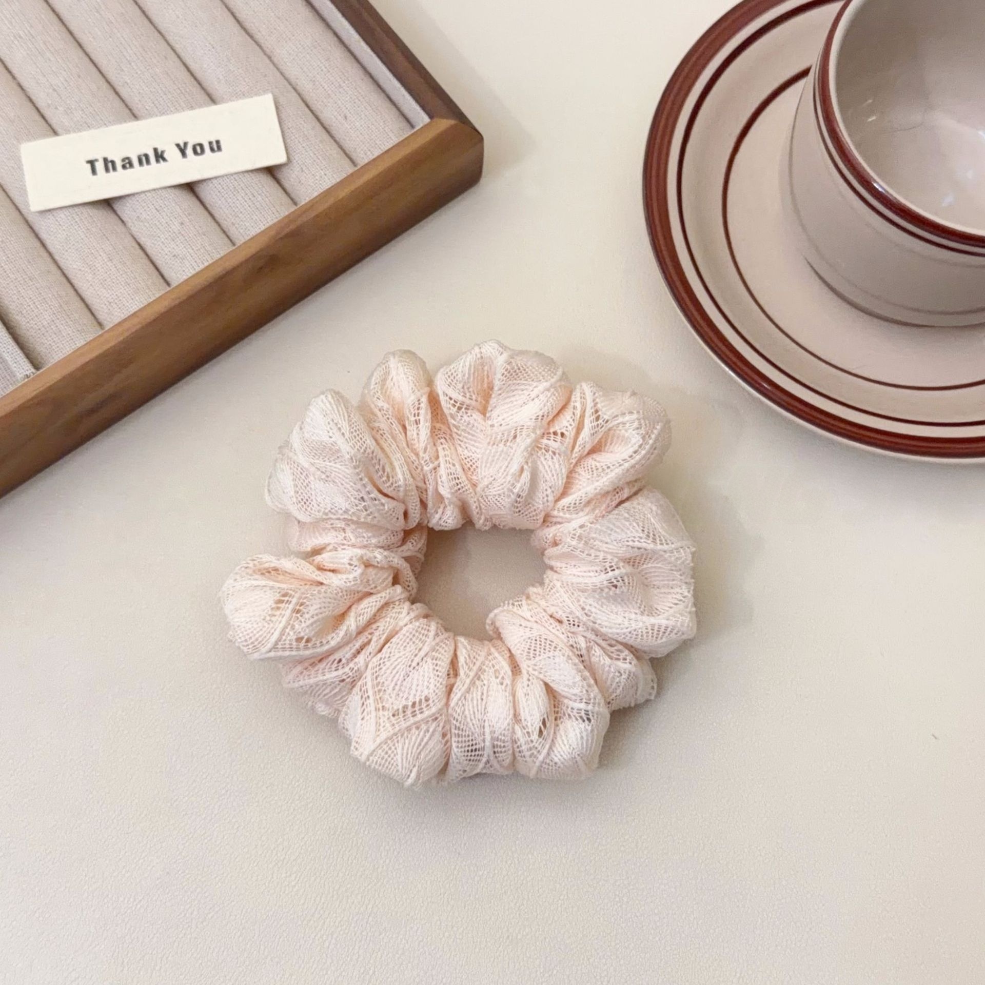 Women's Elegant Lace Hair Tie For Comfortable Styling Solid Black