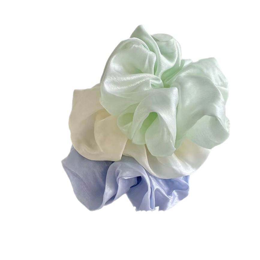 Women's Simple Spring Tulle Hair Tie Daily Scrunchie Solid Green