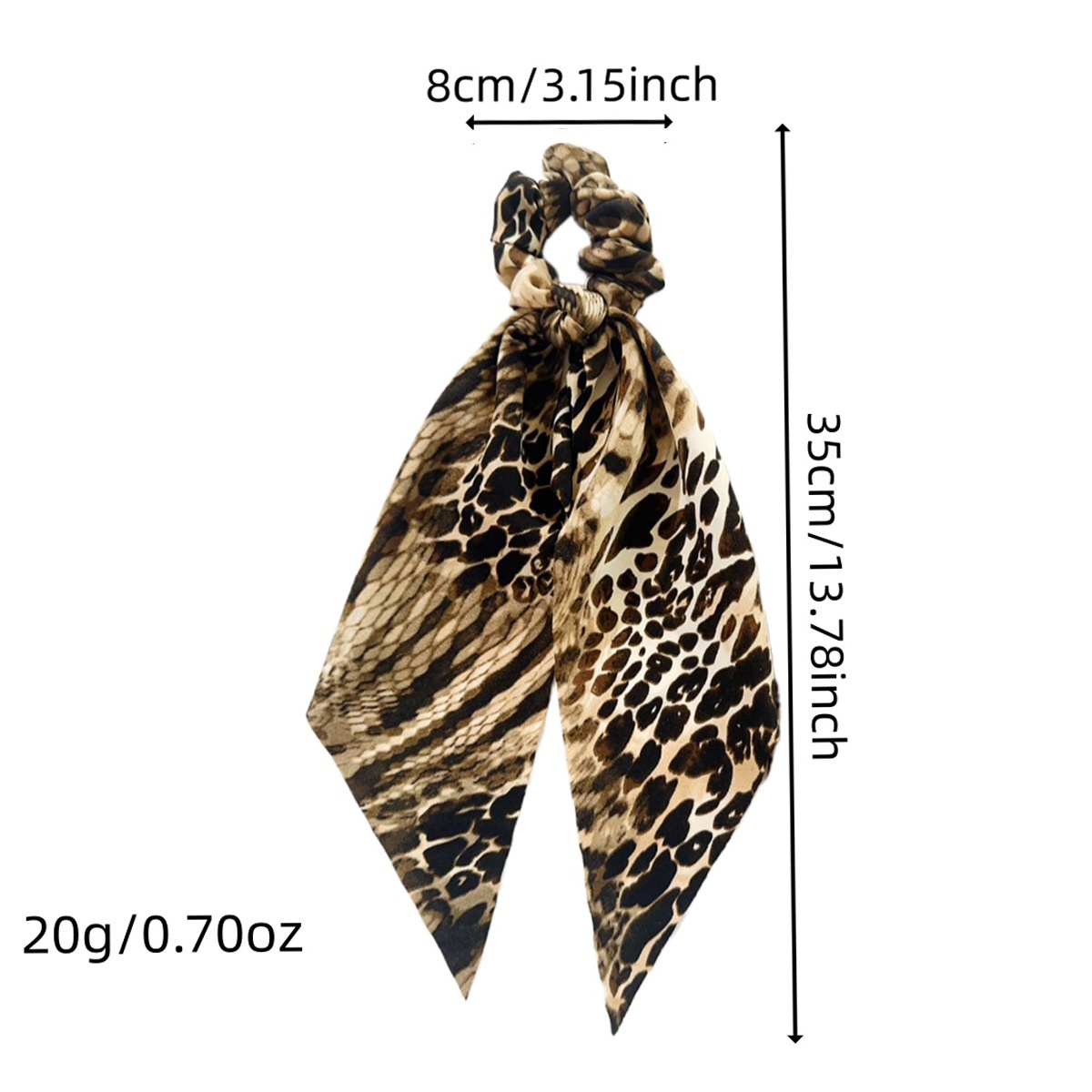 Women's Retro Snakeskin Hair Band High Elasticity Cloth Ponytail Holder