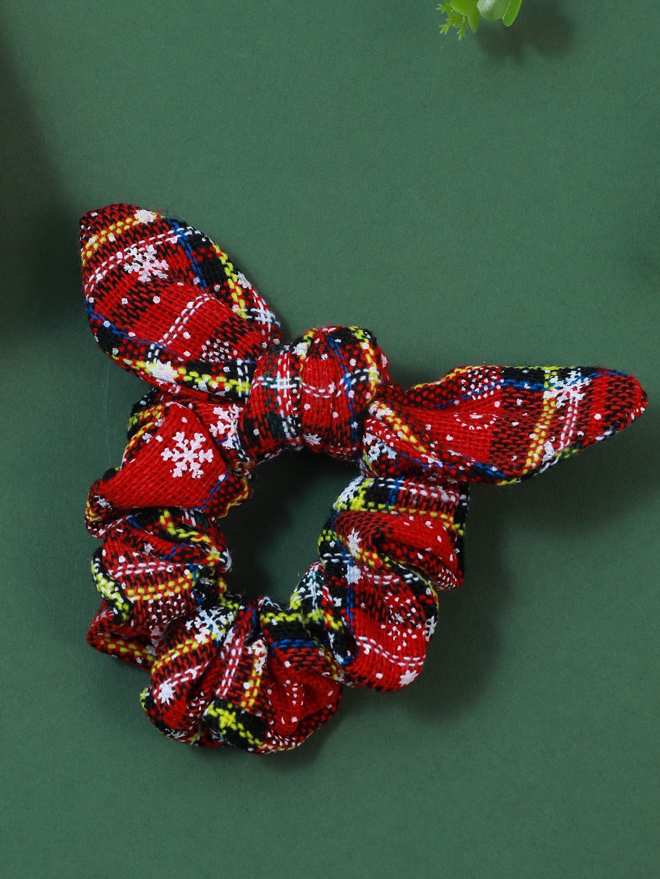 Women's Holiday Cotton Rabbit Ear Hair Ties Retro Floral Color Block