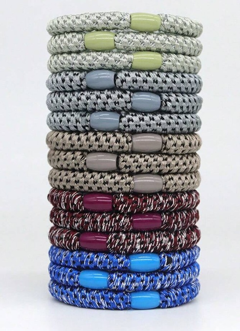 Women's Elastic Braided Ponytail Hair Ties Retro Embroidered Mesh