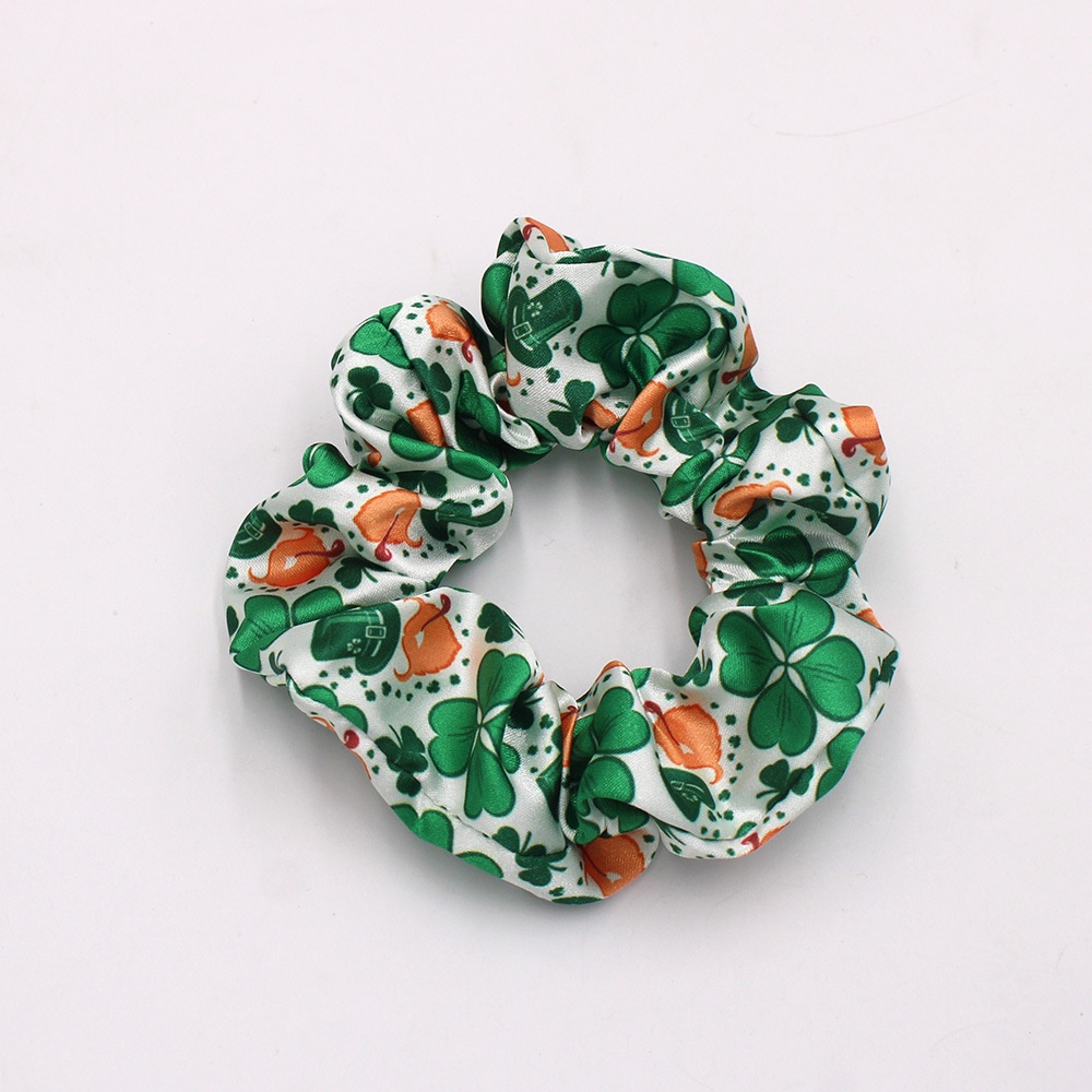 Women's Big Bow Hair Tie Headband Green Shamrock St. Patrick's Polyester