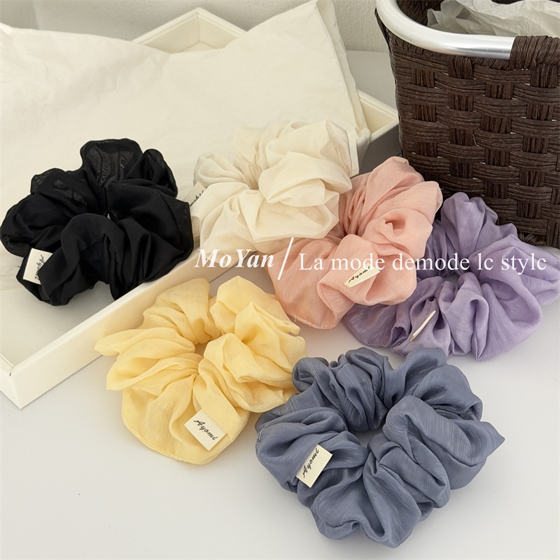 Women's Soft Cloth Hair Tie Perfect For Spring Simple Sparkly Beige