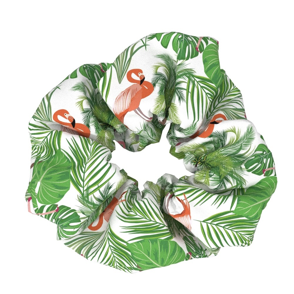 Women's Elegant Flamingo Fabric Hair Bands Sweet Versatile Cloth Scrunchies
