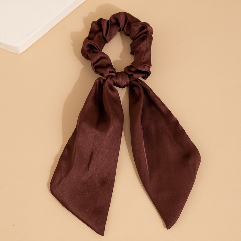 Women's Satin Bow Scrunchie Ribbon Daily Ponytail Holder Multicolor