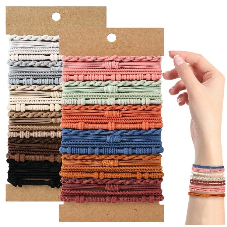 Women Girls Elastic Nylon Bamboo Knot Hair Ties Bohemian Floral Print