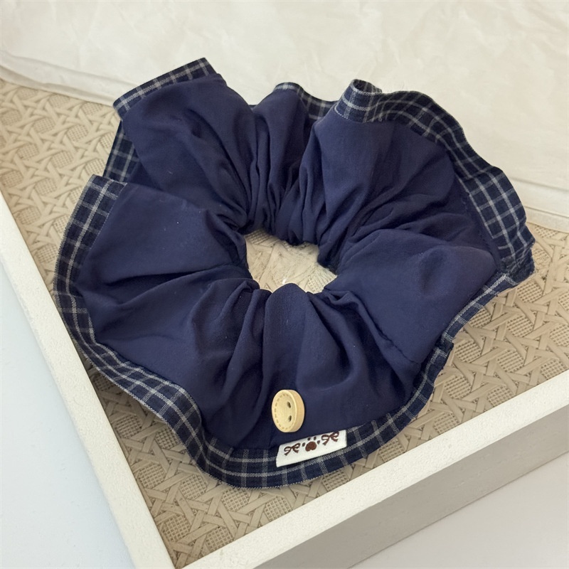 Women's Retro Cloth Scrunchies Casual Hair Ties Coffee Checkered