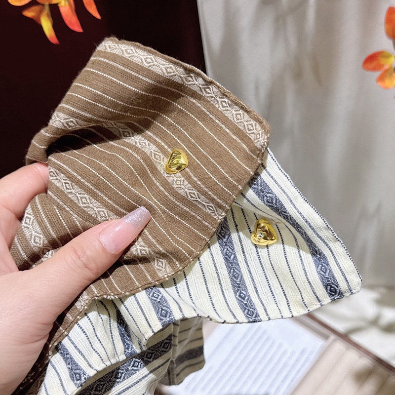 Women's Elegant Retro Striped Scarf Hair Tie Cloth Ponytail Holder