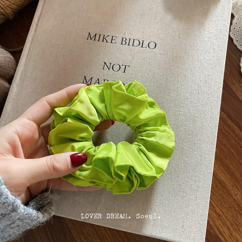 Women's Solid Blue Cloth Hair Tie, Simple Soft Fabric Scrunchie for Summer