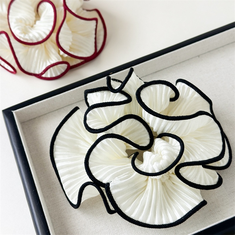 Wrinkled Wood Grain Hairband For Women, Low Bun Elastic Hairband, Multi-layer Pig Belly Hairband