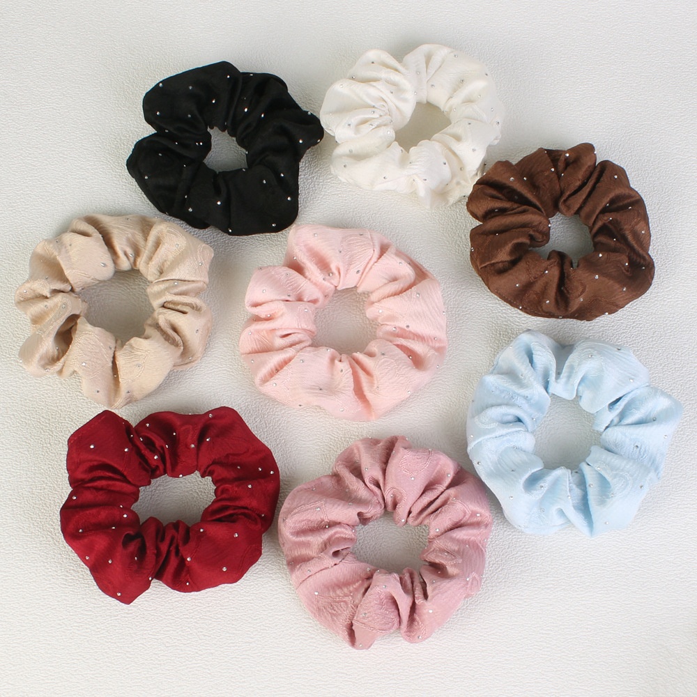 Women's Simple Rhinestone Denim Bubble Braid Hair Tie Spring Light Blue