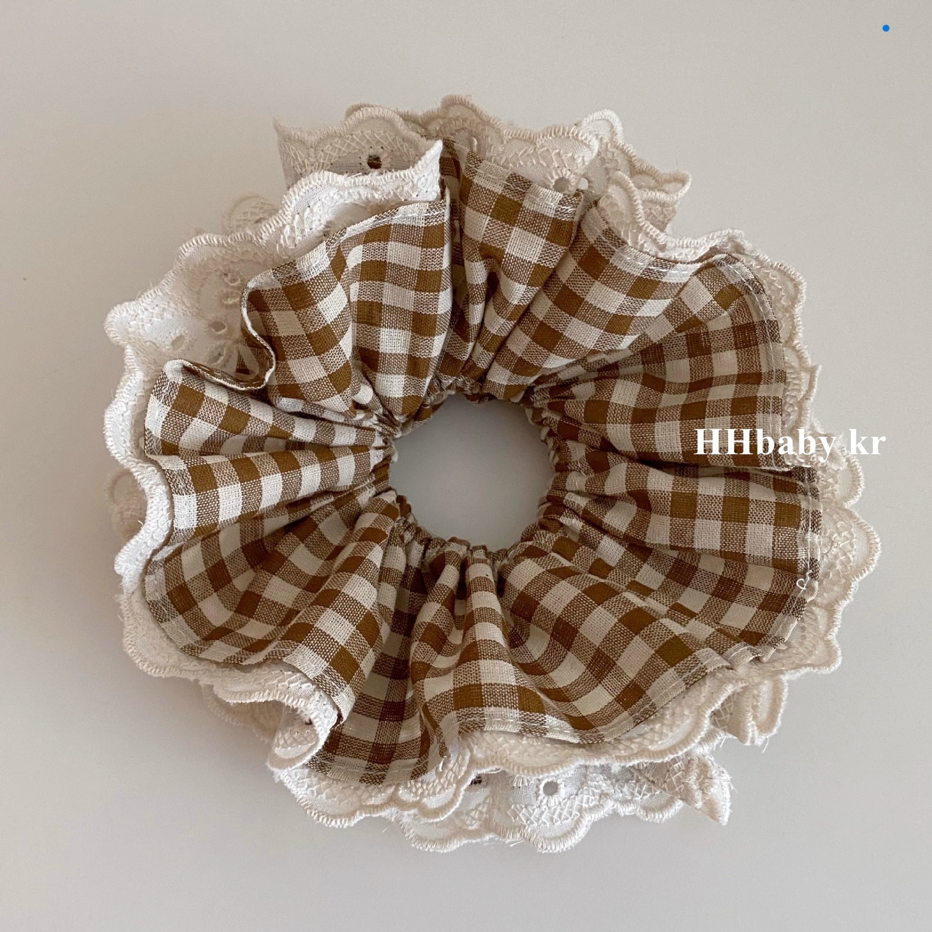 Women's Handmade Four-Layer Lace Ponytail Scrunchies Vintage Plaid