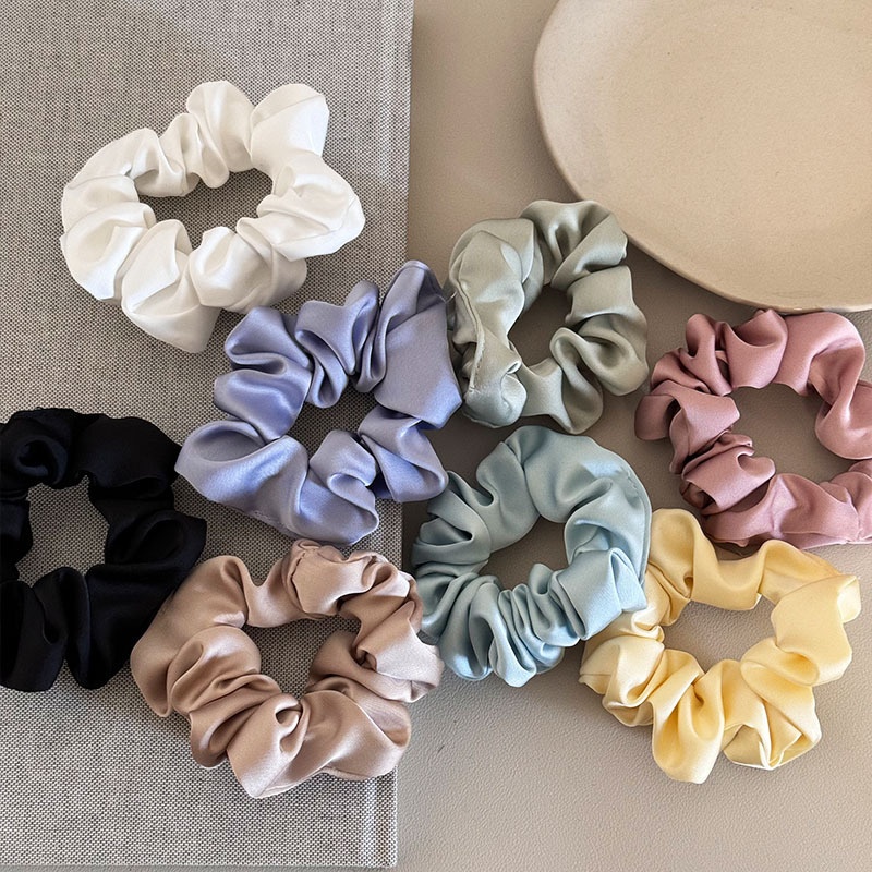 Women's High Elasticity Cloth Hair Ties For High Ponytail Solid Color