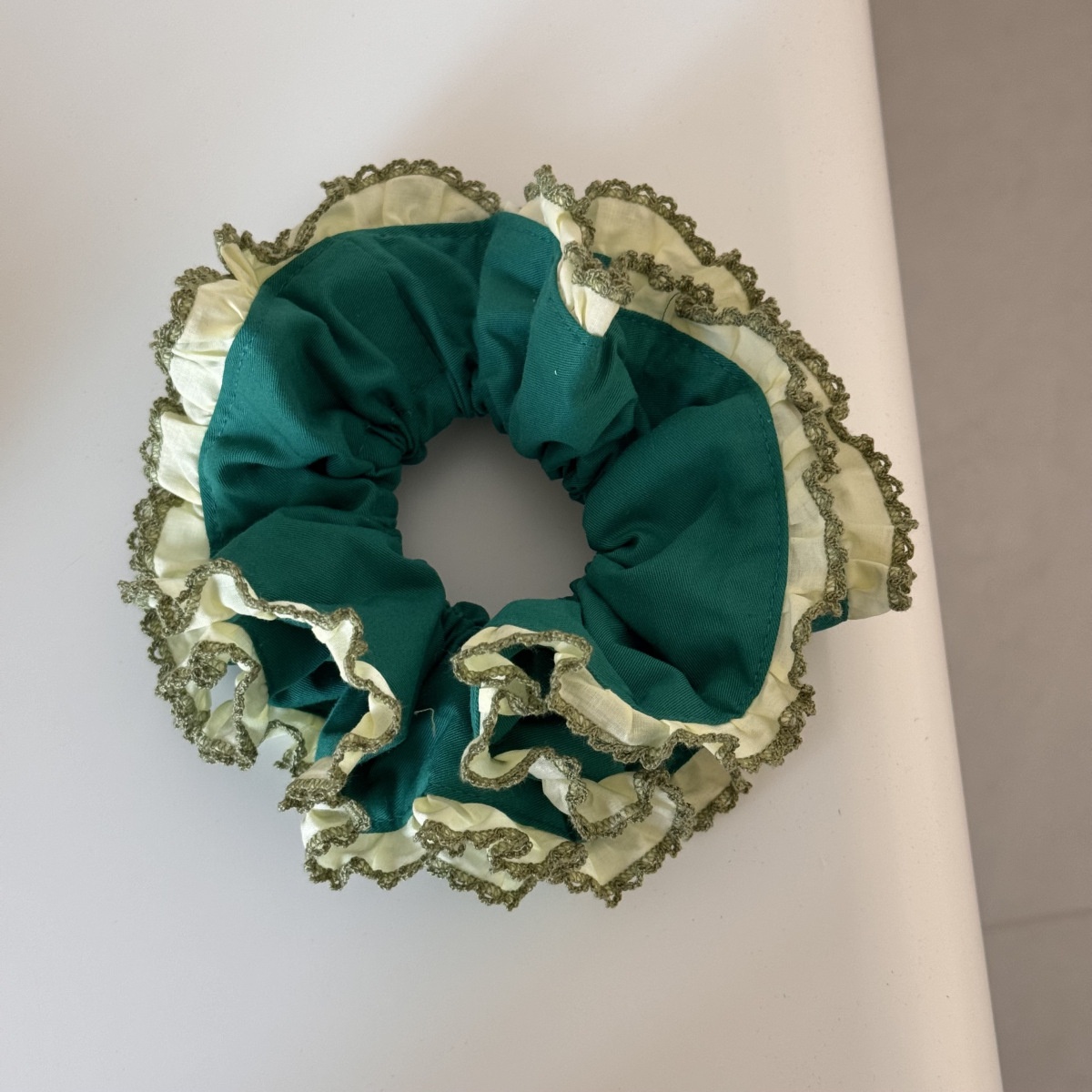 Women's Summer Everyday Cloth Hair Tie Accessory Yellow Color Block