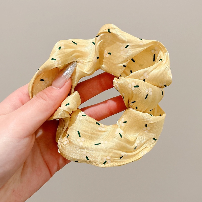 Women's Spring High-End Silky Pleated Pearl Streamer Large Hair Ring