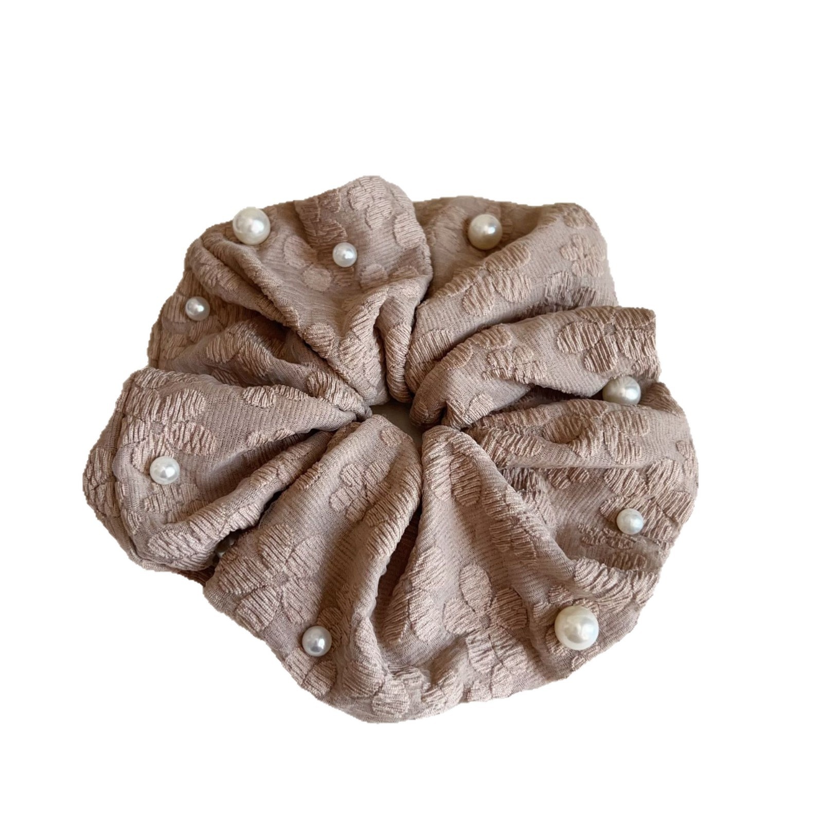 Womens Pearl Fabric Elastic Hair Bands For Daily Styling Solid Color