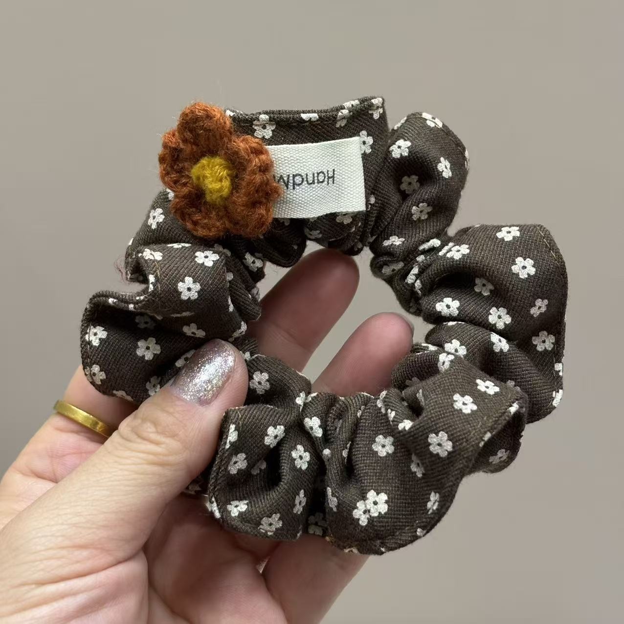 Women's Versatile Cotton Hair Scrunchies Ditsy Floral & Solid Color