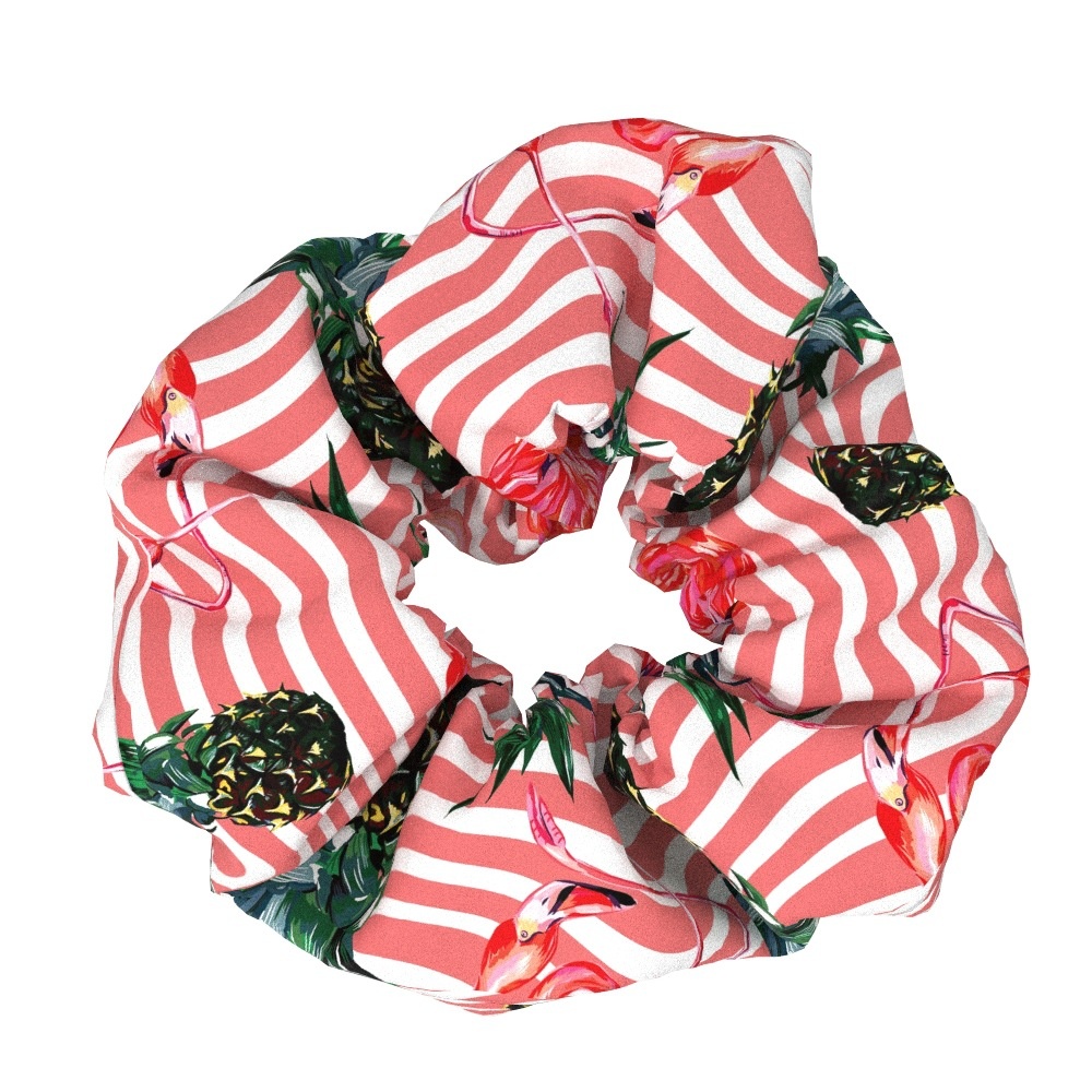 Women's Elegant Flamingo Fabric Hair Bands Sweet Versatile Cloth Scrunchies
