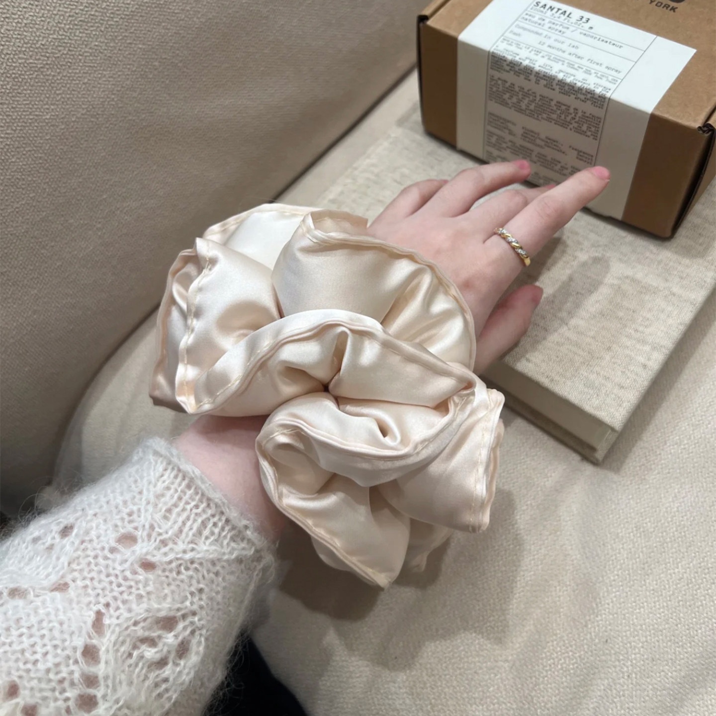 Women's Soft Satin Hair Tie Elegant Scrunchie For All Seasons Solid Color