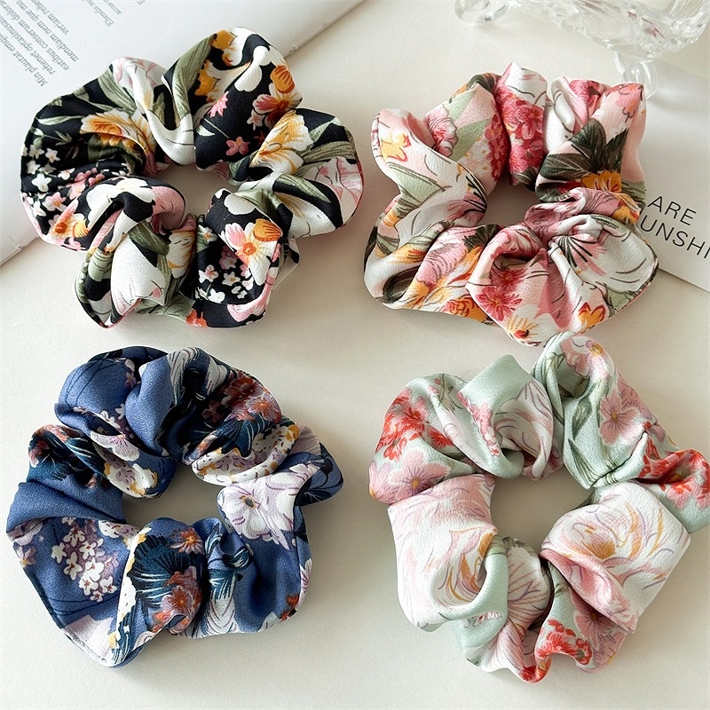 Women's Elegant Daily Banquet Cloth Hair Scrunchie Floral Pattern