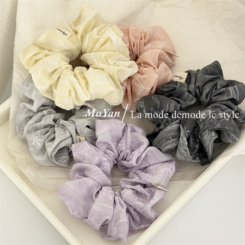 Women's Vintage Spring Cloth Hair Tie In Lilac Floral Pattern