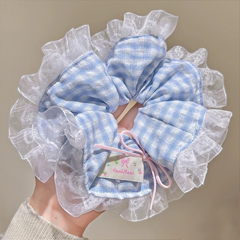 Women's Daily Cloth Lace Butterfly Knot Elastic Bun Hair Tie Polka Dots