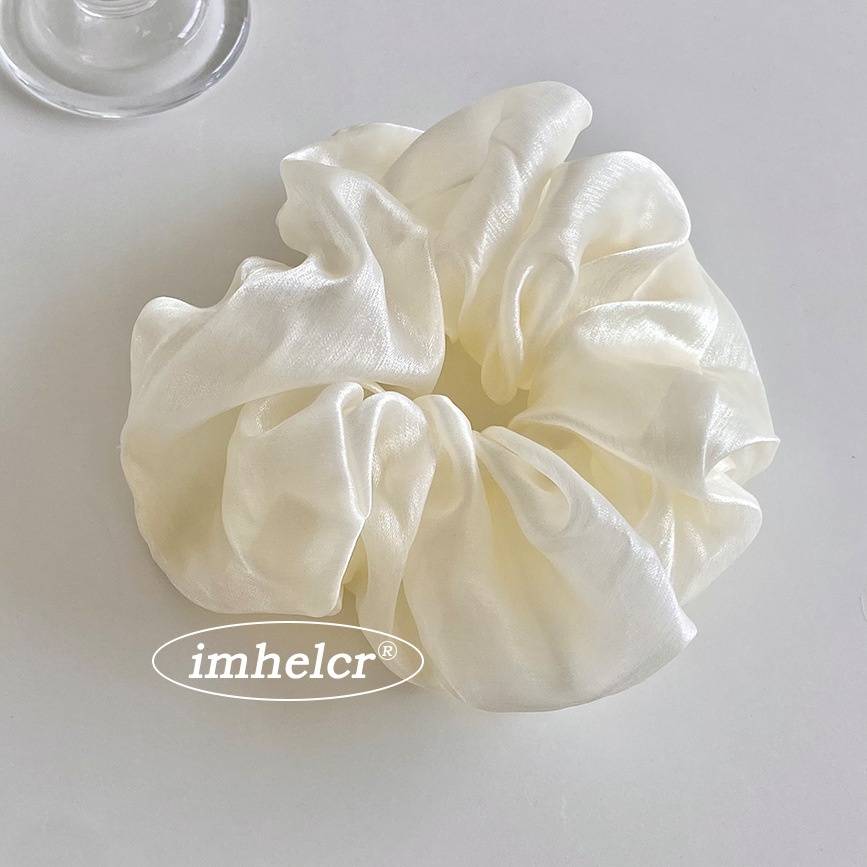 Women's Simple Spring Tulle Hair Tie Daily Scrunchie Solid Green