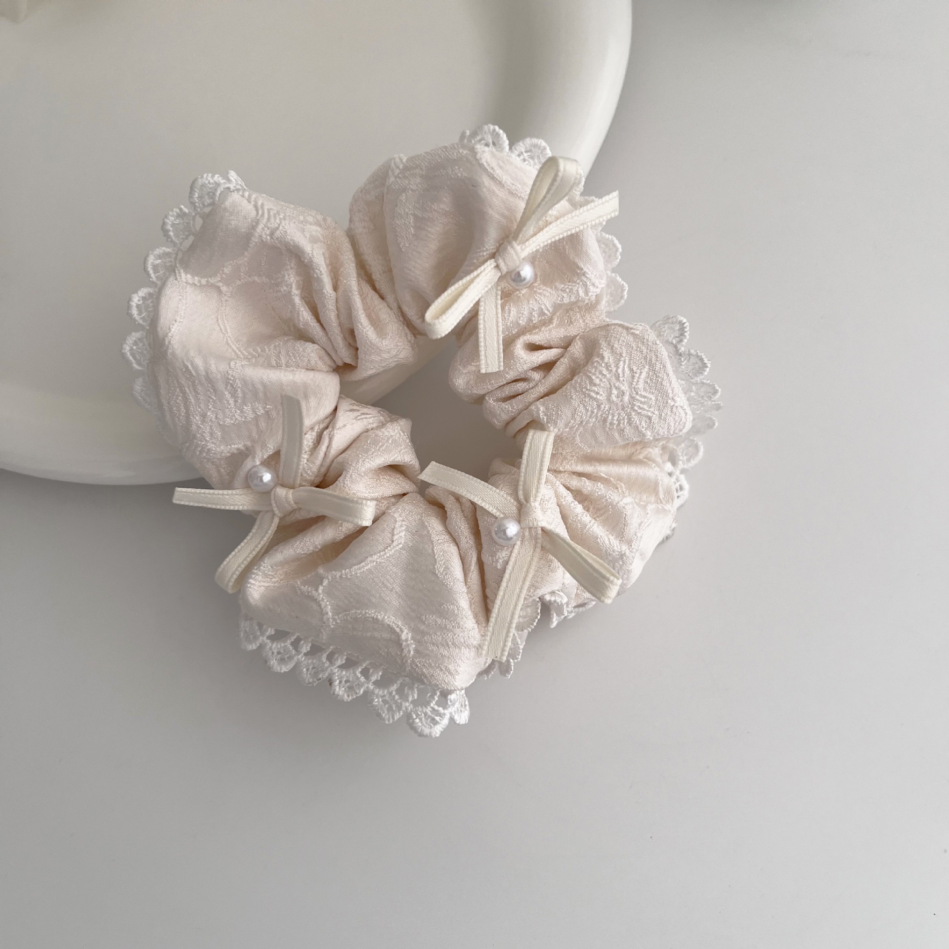 Women's Summer Casual Cloth Bowknot Hair Tie Styling Accessories Pink