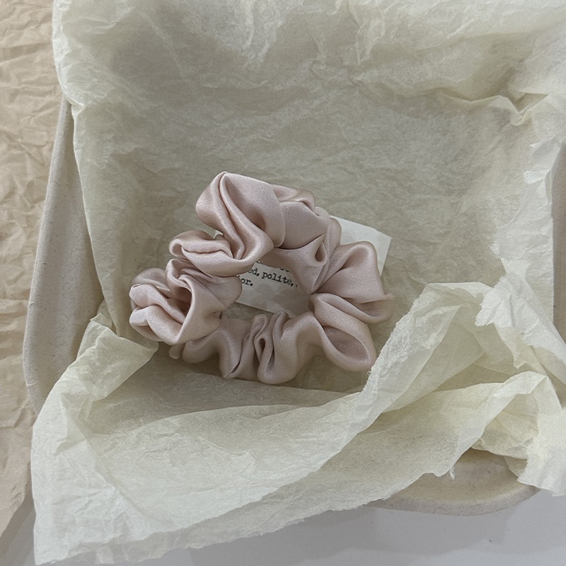 Women's 100% Silk Satin Scrunchie Soft Versatile Hair Tie Solid Color