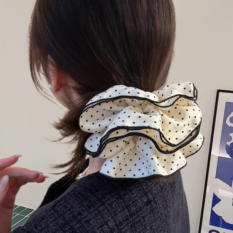 Women's Elegant Large Cloth Scrunchie Banquet Hair Tie Ditsy Floral